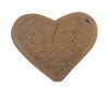 Heart 8cm - style 6 - Natural Leather Embossed