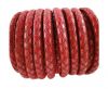 imitation nappa leather 4mm Snake-Style -Round Red