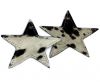 KC-Key Cord Star Shape 8cm cow white and black hair-on