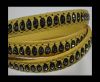 Real Nappa Flat Leather with swarovski crystals - 6mm - Yellow