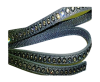 Real Nappa Flat Leather with swarovski crystals - 6mm - Grey
