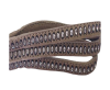Real Nappa Flat Leather with swarovski crystals-6mm-Taupe