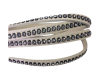 Real Nappa Flat Leather with swarovski crystals-6mm-Ivory