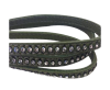 Real Nappa Flat Leather with swarovski crystals-6mm-Loden