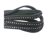 Real Nappa Flat Leather with swarovski crystals-6mm-Military Gre