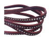 Real Nappa Flat Leather with swarovski crystals-6mm-wine red