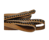 Real Nappa Flat Leather with swarovski crystals - 6mm - Coffee