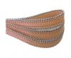 Real Nappa Flat Leather with steel balls chains-10mm-Peach