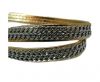 Real Nappa Leather Chain Stitched-10mm-Double-Rose Gold