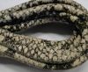 Round stitched leather cord Snake Skin Light grey python-6mm