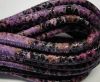 Round stitched leather cord Snake Skin Violet Pyton-6mm