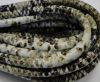 Round stitched leather cord Snake Skin Light green python-6mm