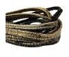 Real nappa leather stitched - 5mm - Snake Style - Gold