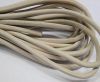 Round stitched nappa leather cord 6mm-Ivory