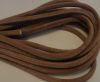 Round stitched nappa leather cord Suede Round-Light Brown-6mm