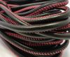 Round stitched nappa leather cord Dark Brown - 6 mm