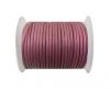 Round leather cord-3mm-metallic dark pink