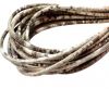 Round stitched nappa leather cord  4mm Python Beige