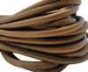 Round stitched nappa leather cord Warm gold-2,5mm