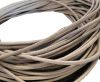 Round stitched nappa leather cord Light Grey-4mm