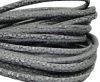 Round stitched nappa leather cord Snake-Sting ray style Iron grey-4mm