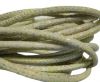 Round stitched nappa leather cord Snake-Sting ray style Yellow green-4mm