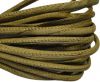 Round stitched nappa leather cord Snake-style-Olive yellow-4mm