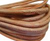 Round stitched nappa leather cord Snake-style-Salmon orange-4mm
