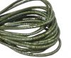 Round stitched nappa leather cord Snake style-4mm-green