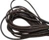 Round stitched nappa leather cord Snake style-4mm-Strobel Brown