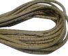 Round stitched nappa leather cord Snake style-beige antique-4mm