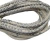 Round stitched nappa leather cord Snake style-Ivory grey-4mm