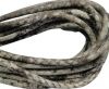Round stitched nappa leather cord Snake style-Silk grey - quarz grey -4mm