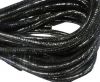 Round stitched nappa leather cord Snake style-silver-black-4mm
