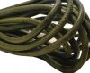 Round stitched nappa leather cord Vintage Green-4mm