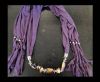 Scarf With Beads Style12-Purple