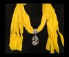 Scarf With Beads Style14-Yellow