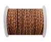 Round Braided Leather Cord SE/B/2011-Pumpkin - 4mm