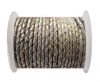 Round Braided Leather Cord SE/M/Silver - 8mm