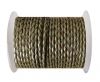 Round Braided Leather Cord SE/M/10-Metallic Olive Green - 6mm
