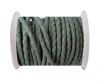 Round Braided Leather Cord SE/R/28-Military Green-4mm