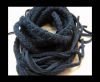 Suede Braided Belts with tassels - 8mm round -Navy Blue
