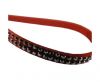 Suede Cord with studs-5mm-Silver-Watermelon Red