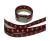 synthetic nappa leather with Rings 10mm-Red