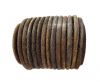 Round Hairy Leather -5mm-Vintage Black 