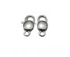 Zamak Lobster Claw Clasps-FI7003 - Silver-30mm