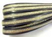 Flat Leather- With Glitter -10mm- Grey Glitter Gold