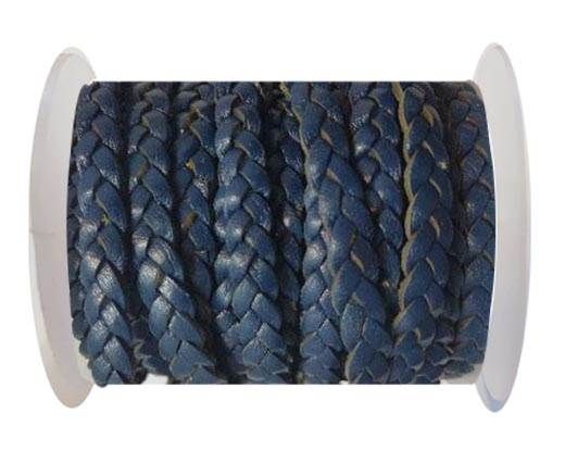 Choti-Flat 3-ply Braided Leather --5MM- SE DARK VINTAGE BLUE