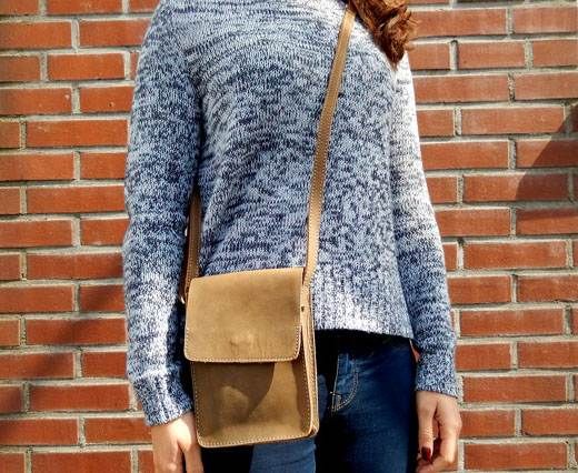 LeatherBag13 - Female Clutch - Taupe