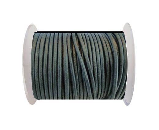 Round Leather Cord SE/R/Dark Grey - 3mm